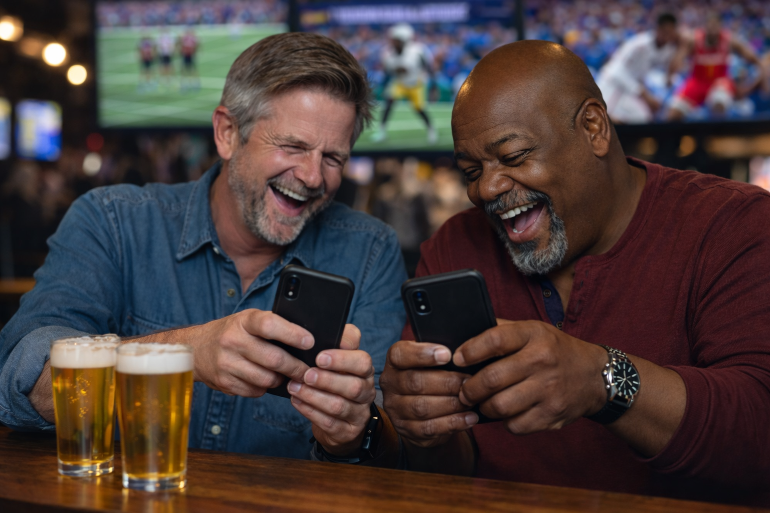 Friends placing a bet