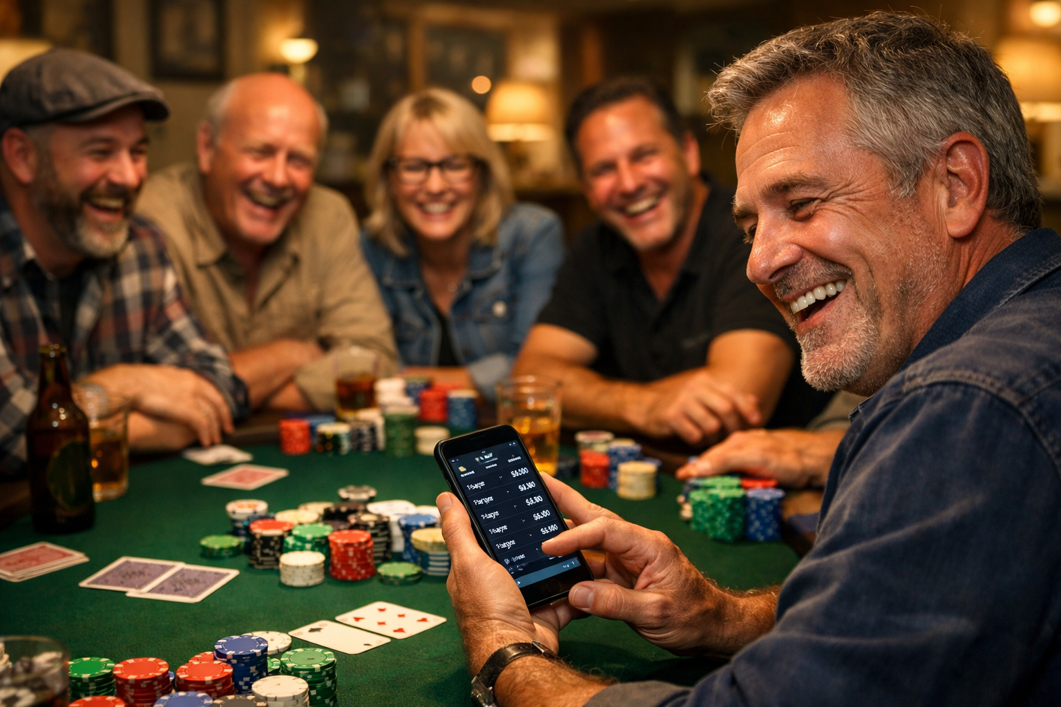 Poker night with the crew